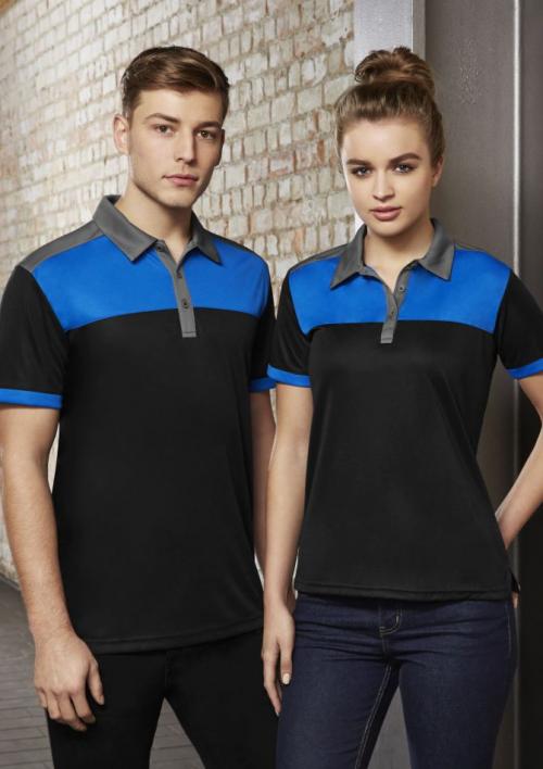 royal blue and black polo